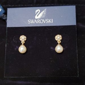 Swarovski pearl and crystal earrings